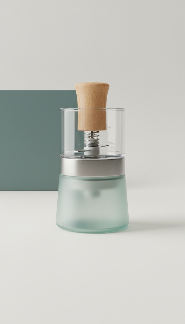 Manual food chopper with stainless blades