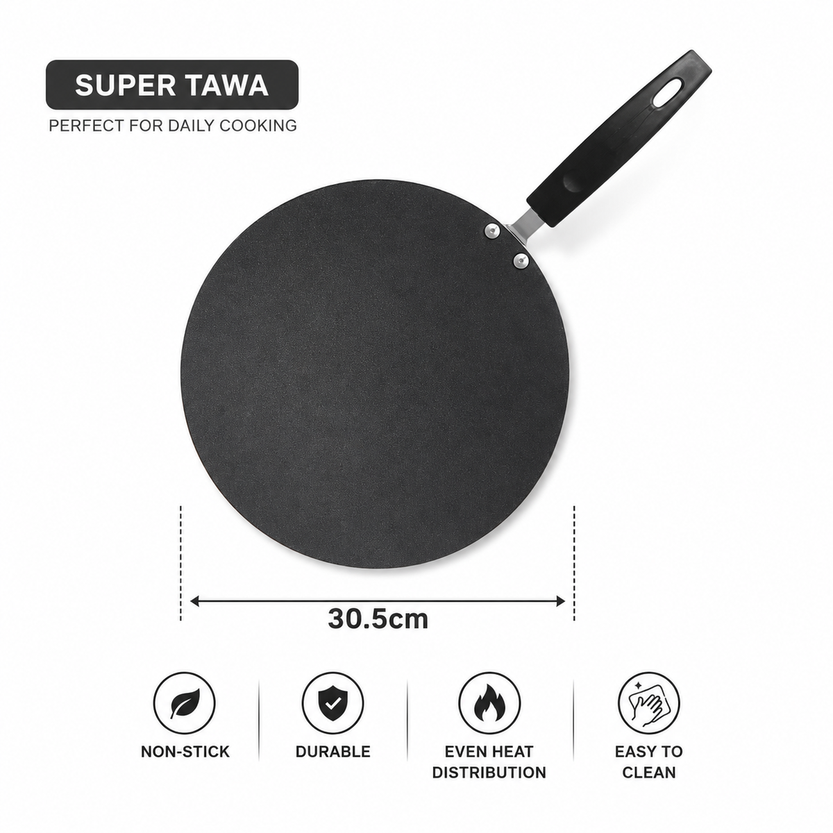 Sonex Super Non-Stick Tawa – 30.5cm