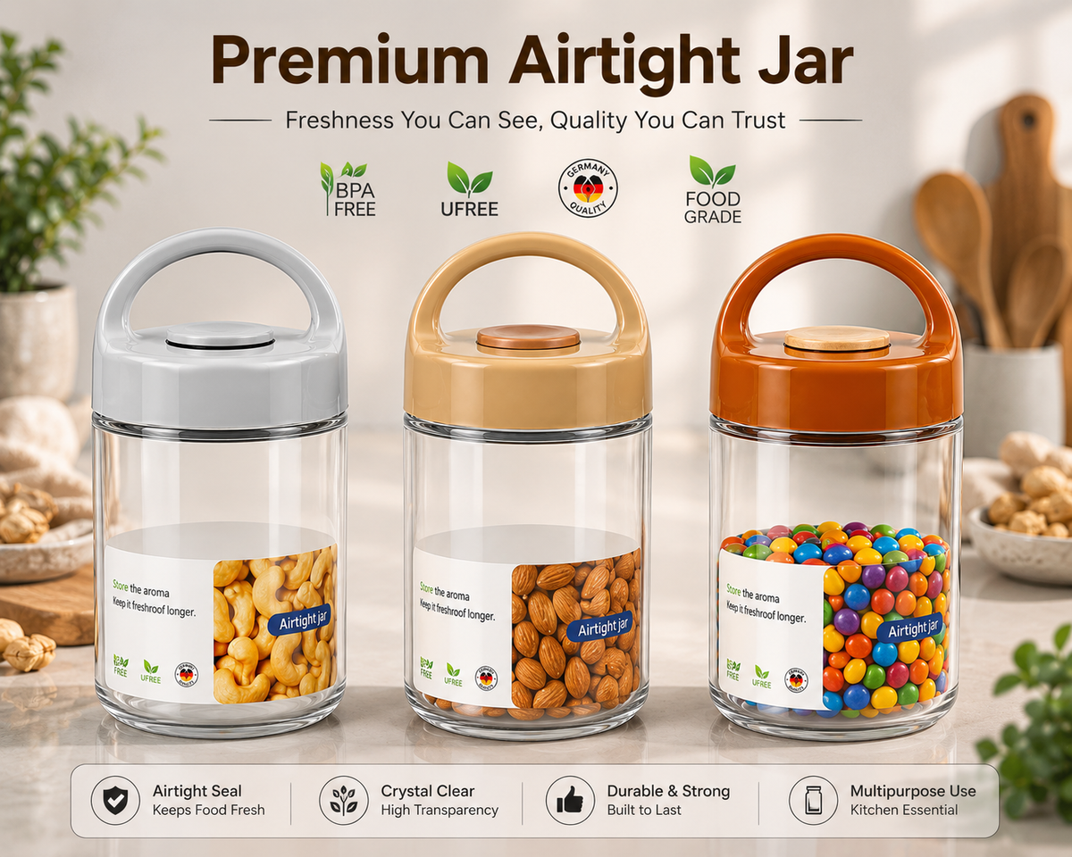 Premium 3-Piece Airtight Storage Jar Set