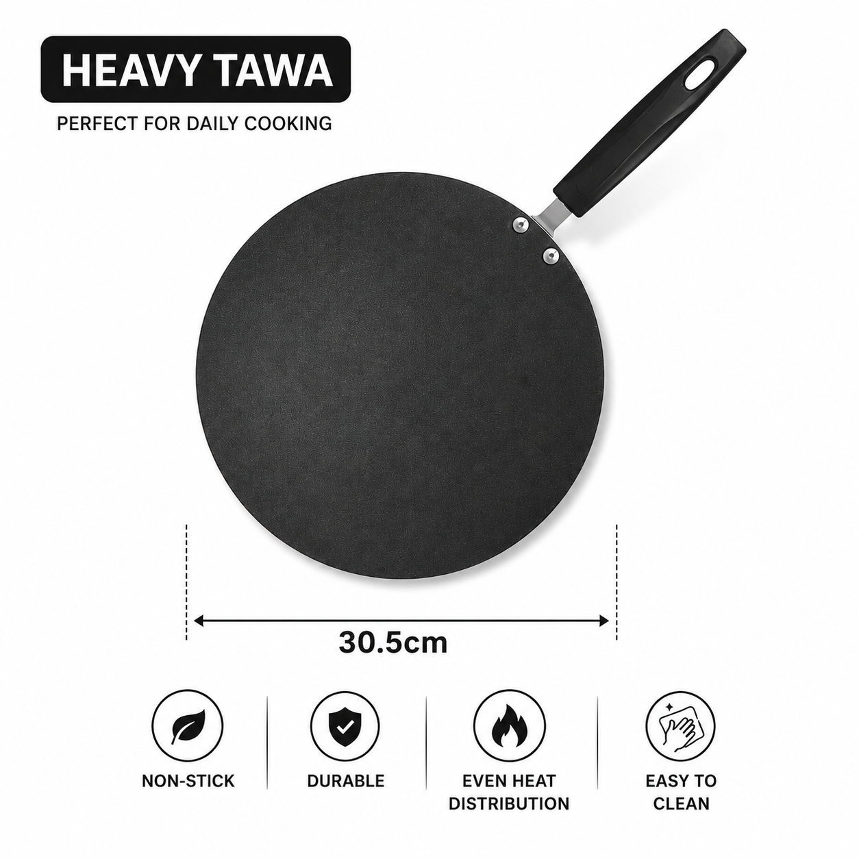Sonex Heavy Non-Stick Tawa – 30.5cm