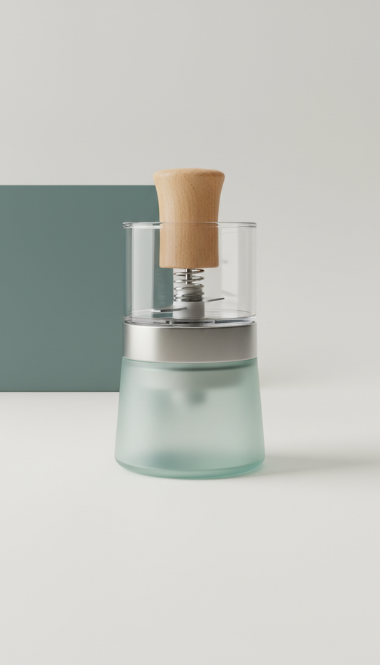 Manual food chopper with stainless blades