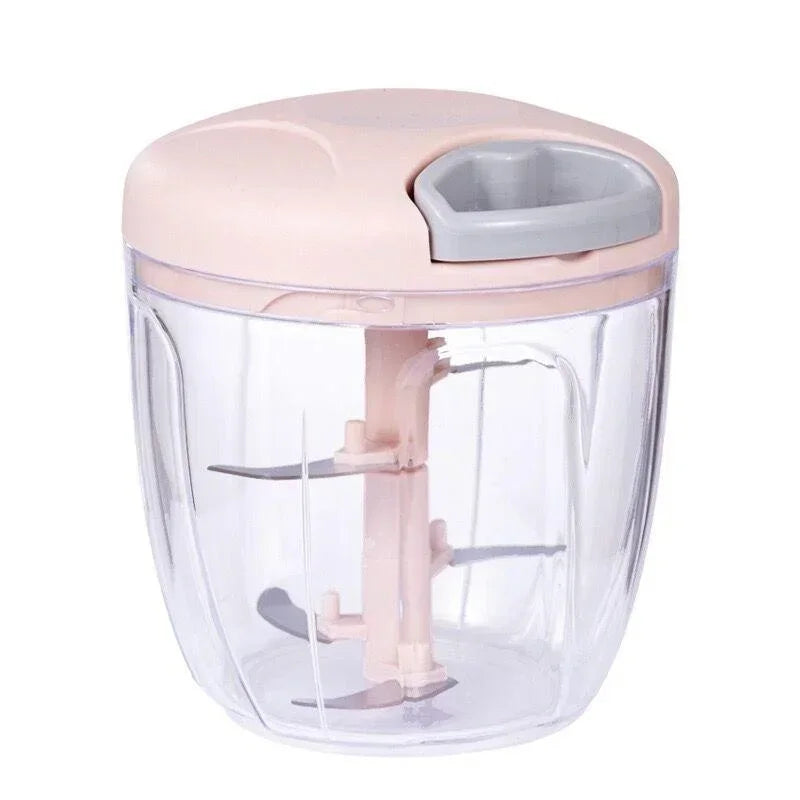 Turbo Chop Pro™ 500/900ML Manual Food Chopper | Meat Mincer, Garlic Crusher, Onion Cutter, Vegetable Slicer & Salad Maker