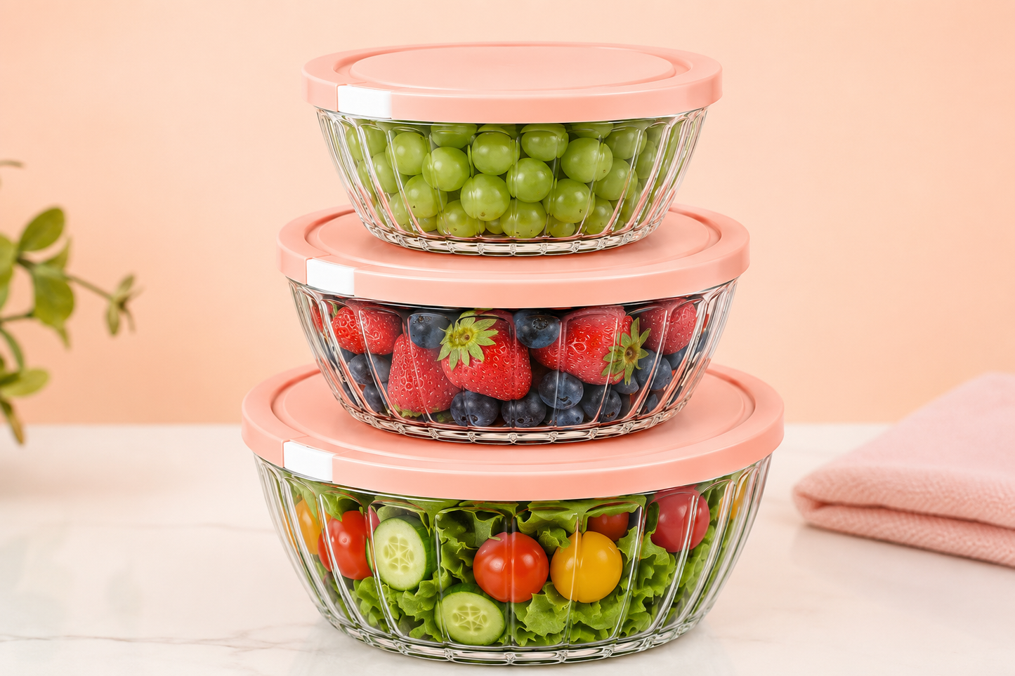Lavienna Serve In Style 3-Piece Stackable Airtight Food Storage Container Set