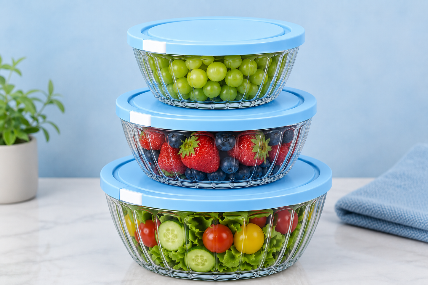 Lavienna Serve In Style 3-Piece Stackable Airtight Food Storage Container Set
