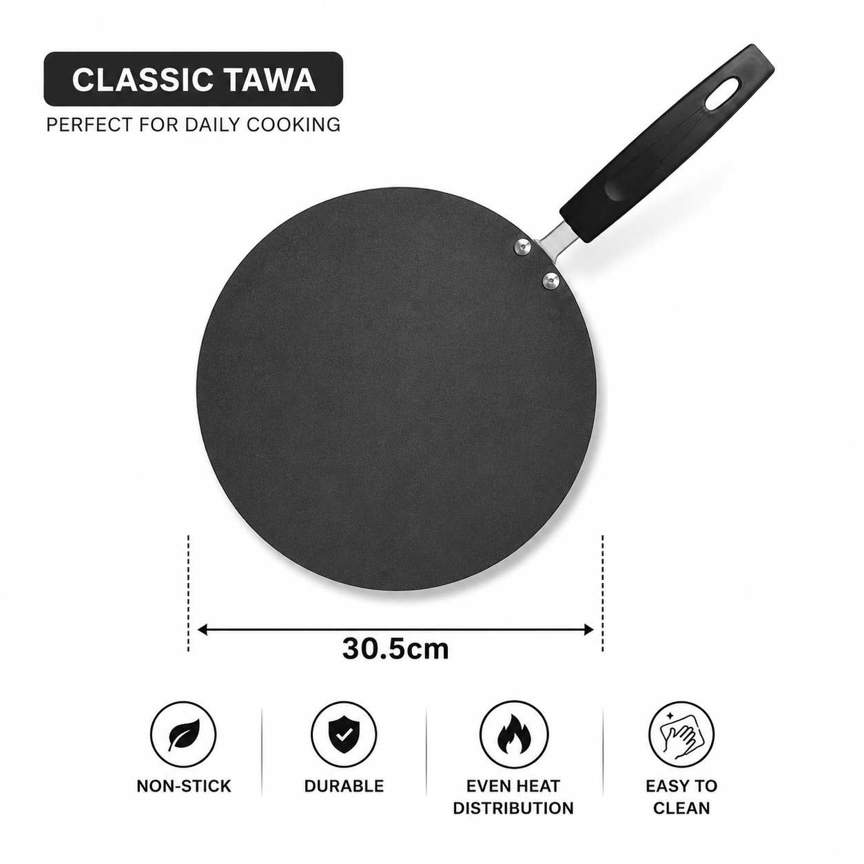 Sonex Classic Non-Stick Tawa – 30.5cm